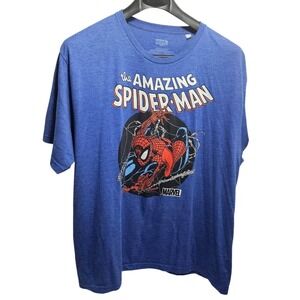Marvel The Amazing Spider Man Graphic T Shirt Blue Men's Size 4XL